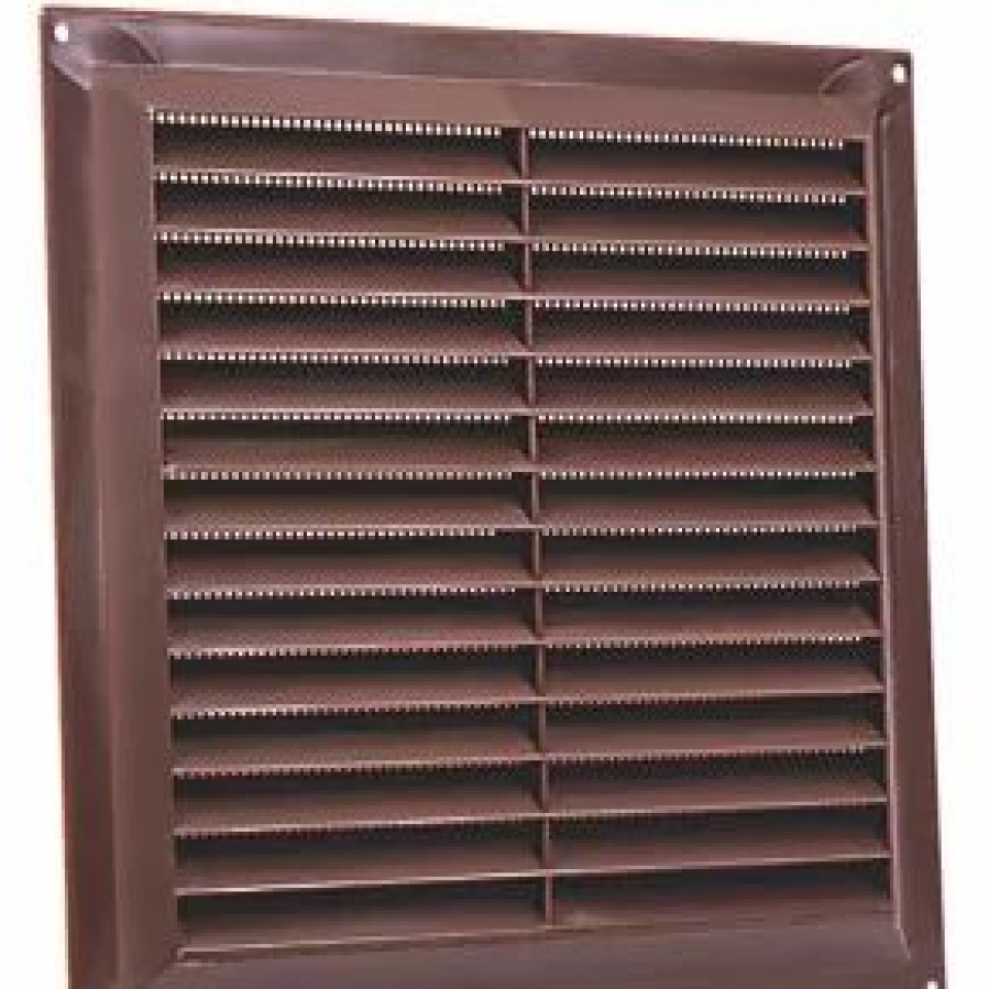 Air Vents * | Map Vent Fixed Louvre Vent With Flyscreen Brown 229 X 229Mm