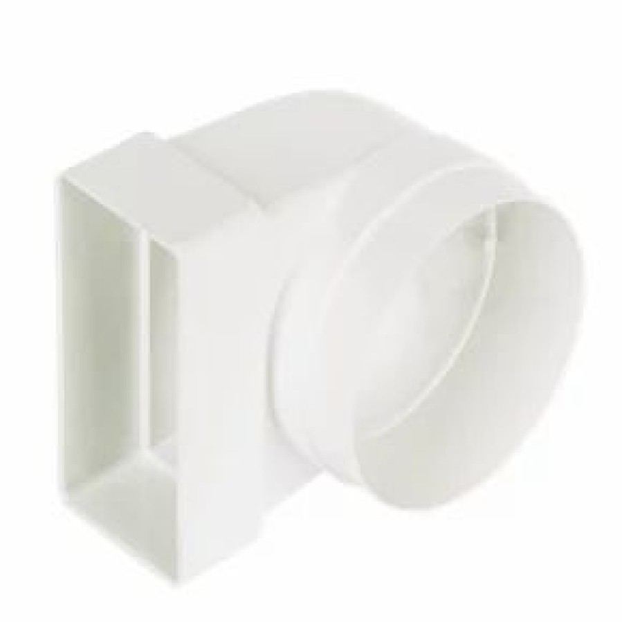 Ducting * | Manrose Round To Rectangular Connector Elbow 90 Bend Adaptor White 100Mm