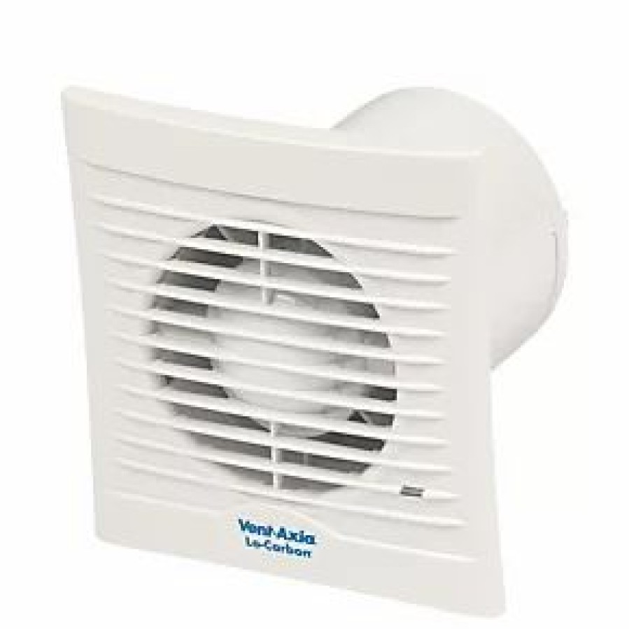 Bathroom Extractor Fans * | Vent-Axia 441625 Lo-Carbon Silhouette 100Mm Axial Bathroom Extractor Fan With Timer White 230V