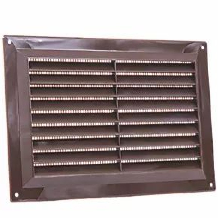 Air Vents * | Map Vent Fixed Louvre Vent With Flyscreen Brown 229 X 152Mm