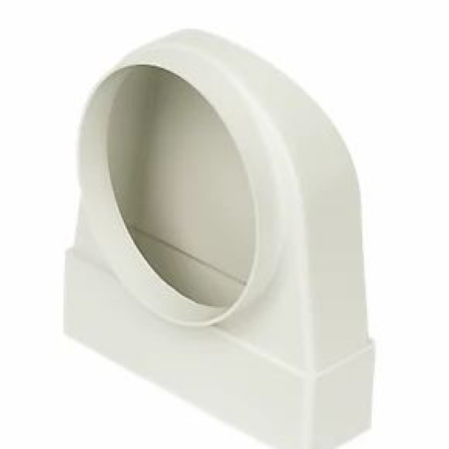 Ducting * | Manrose Round To Rectangular Flat Channel Appliance Connector Elbow 90 Bend White 204Mm